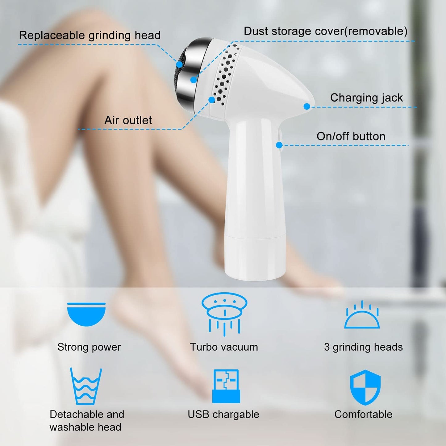 Portable Electric Grinder Pedicure Tools Foot Heel Care Tool