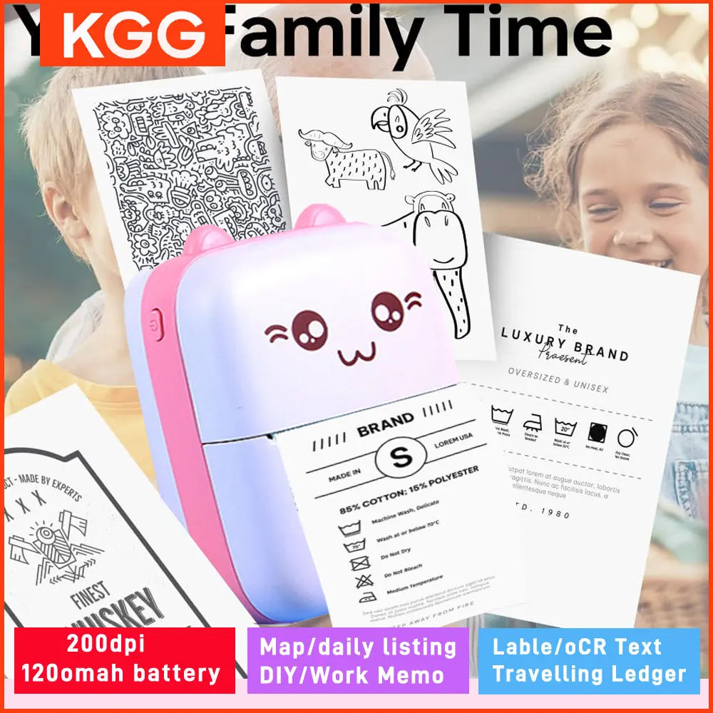 C9 Mini Printer Thermal Paper Picture Luggage Tags English Learning