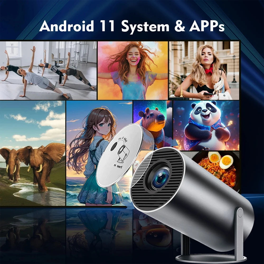 DITONG HY300 Plus Projector Android 4K 1280*720P Video Cinema Outdoor