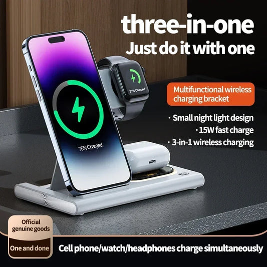 3 in 1 30W Foldable Fast Charging Dock Station For iPhone 15 14 13 12