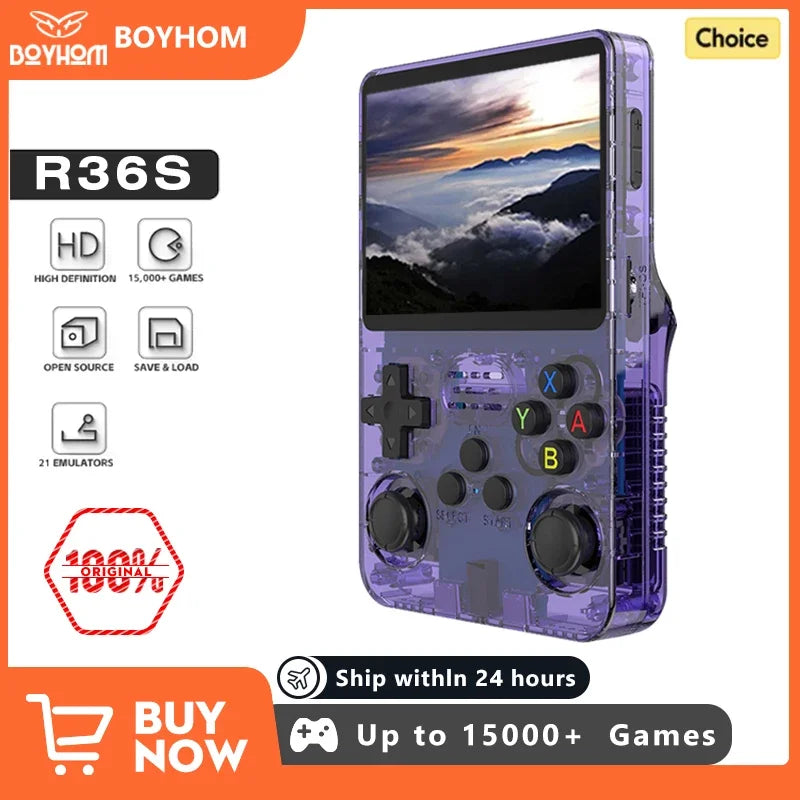 NEW R36S Retro Handheld Game Console Linux System 3.5 Inch IPS Screen