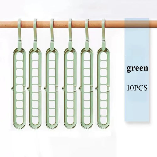 5pcs 9-hole wardrobe storage rack multifunctional foldable clothes