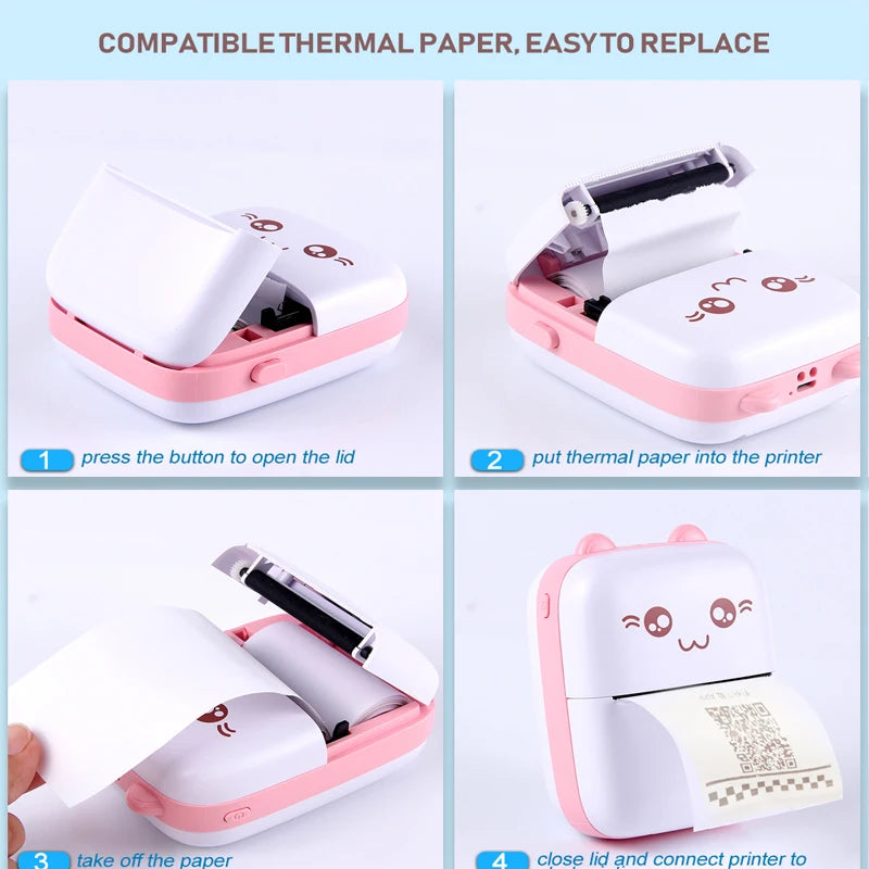 C9 Mini Printer Thermal Paper Picture Luggage Tags English Learning