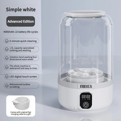 2025 wireless mini digital washing machine, rechargeable portable