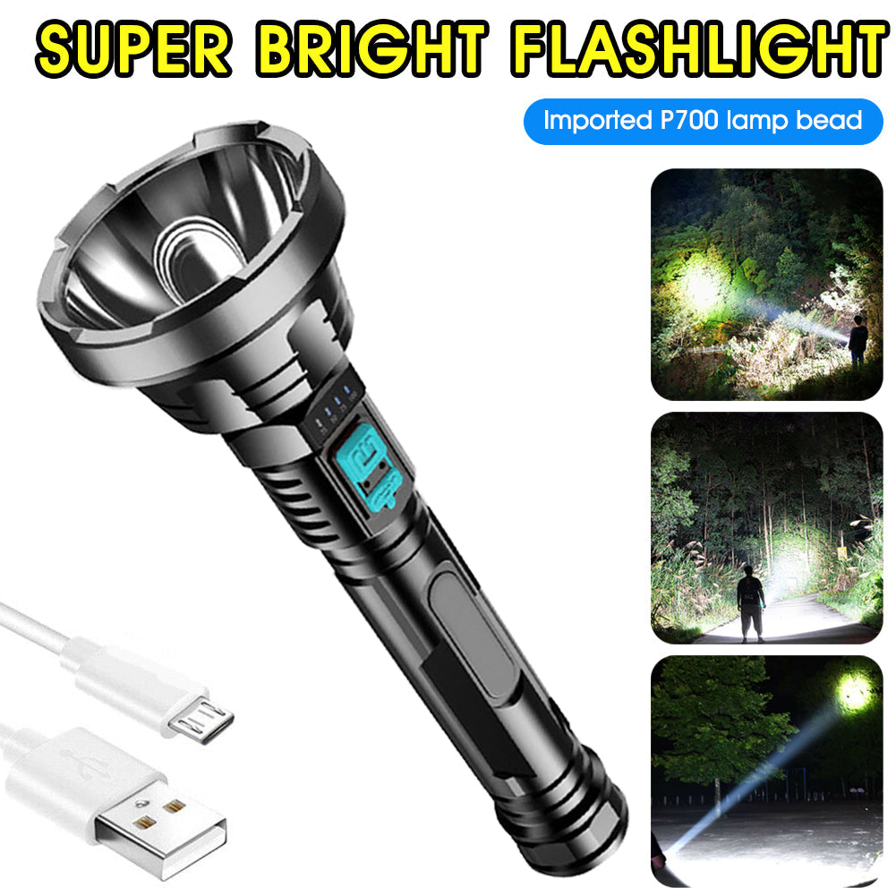 High-Intensity LED Torch with USB Rechargeable Long-Range Beam