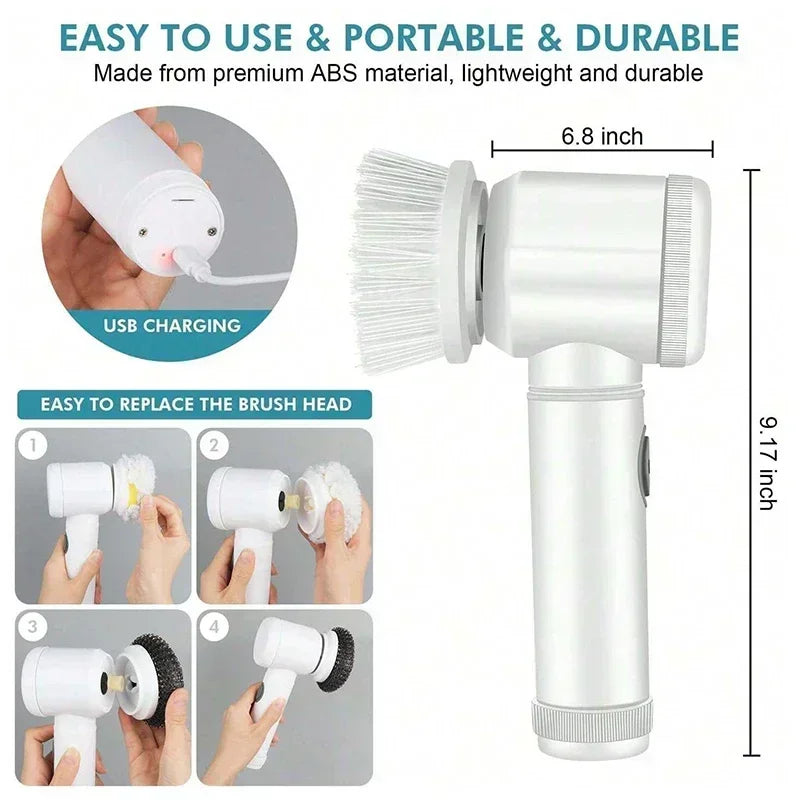 Electric Spin Scrubber, Bathroom Cordless Cleaning Brush Power
