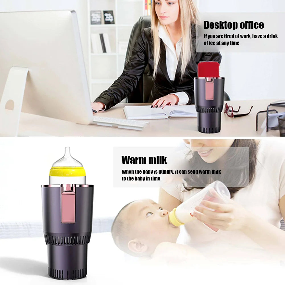 12V Car Heating Cooling Cup Digital Display 2 In 1 Car Smart Hot Cold