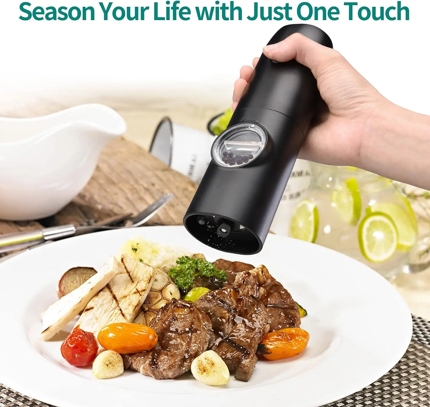 Rechargeable Electric Grinder Smart Automatic Rose Salt Grinder