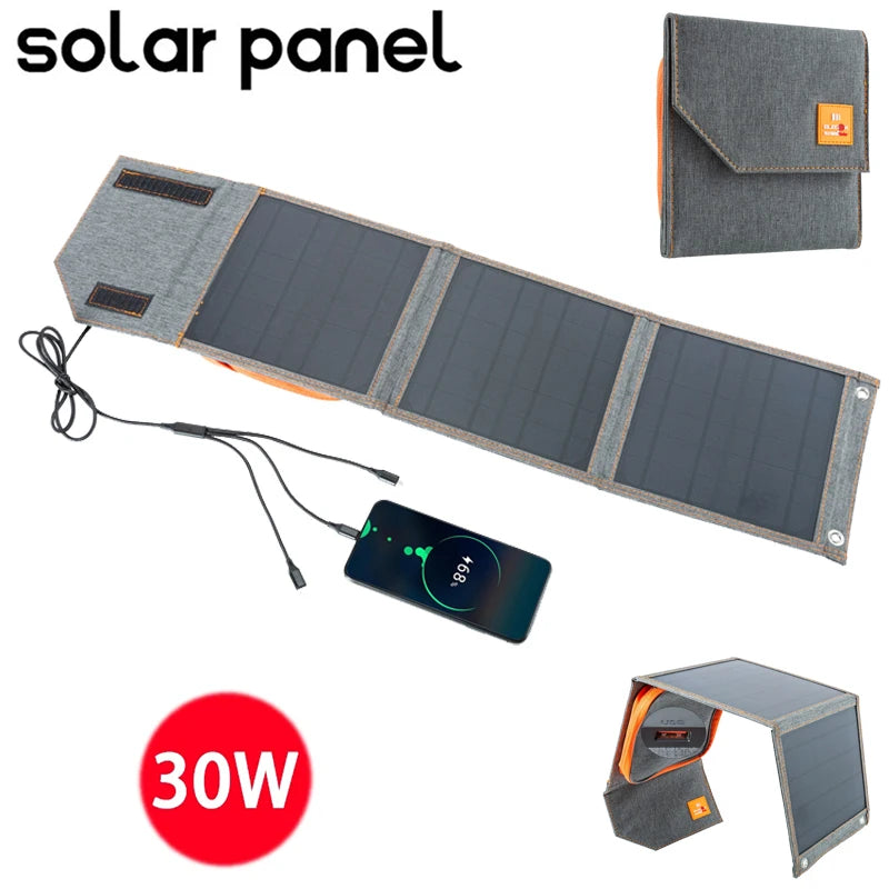 5V 20W 30W Portable Foldable Solar Panel Waterproof for Cell Phone