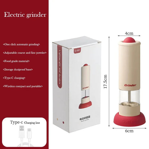 Electric Salt and Pepper Grinder Rechargeable Automatic Pepper Mill
