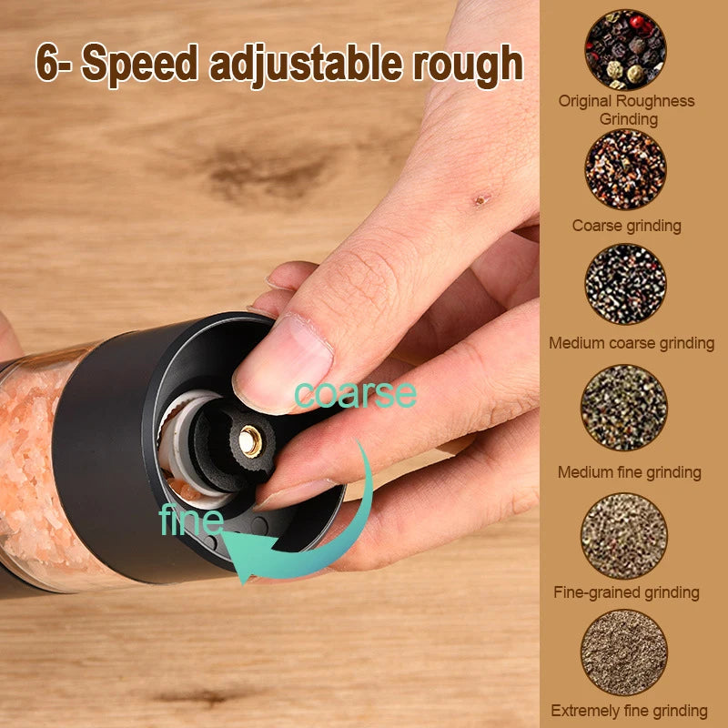 Electric Automatic Salt and Pepper Grinder USB Rechargeable Adjustable