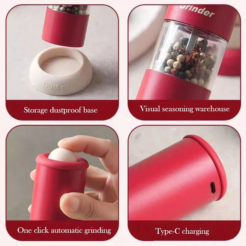 Electric Salt and Pepper Grinder Rechargeable Automatic Pepper Mill