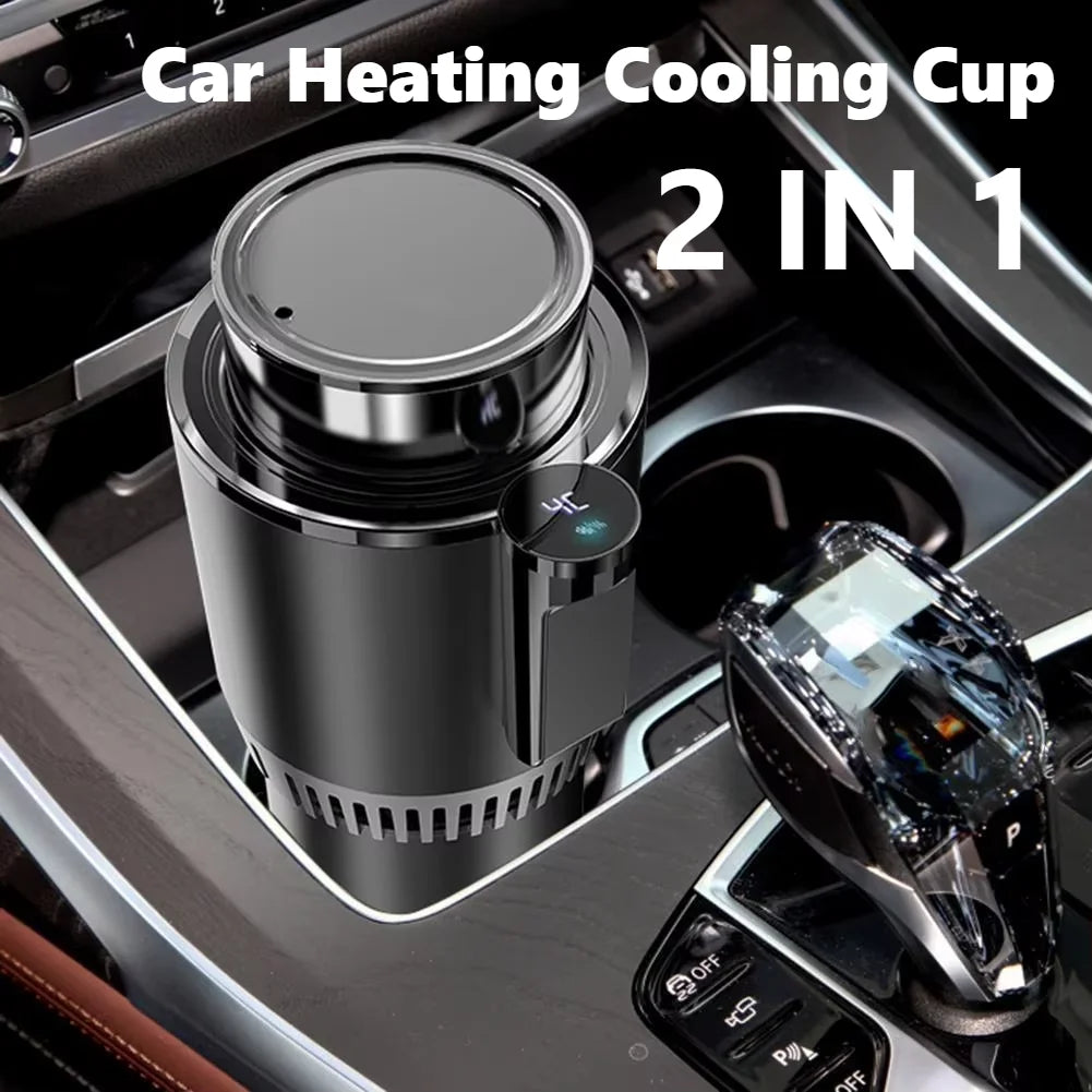 12V Car Heating Cooling Cup Digital Display 2 In 1 Car Smart Hot Cold