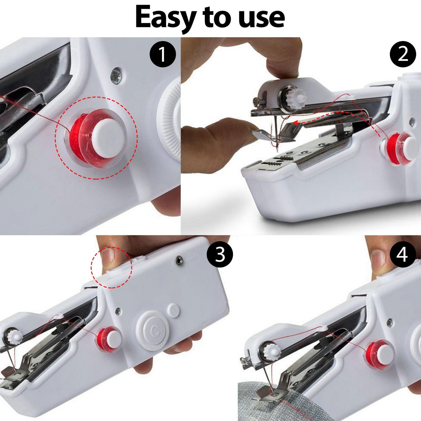 Handheld Sewing Machine Portable Mini Cordless Stitch Tool For Fabric